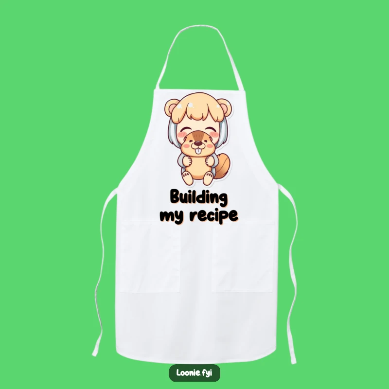 Funny Beaver Puppet Apron: Delighted Chef's Puppet Fun in the Kitchen