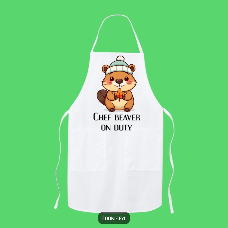 Funny Beaver Canada Apron: Hilarious Kitchen Wear for Canadian Cooks
