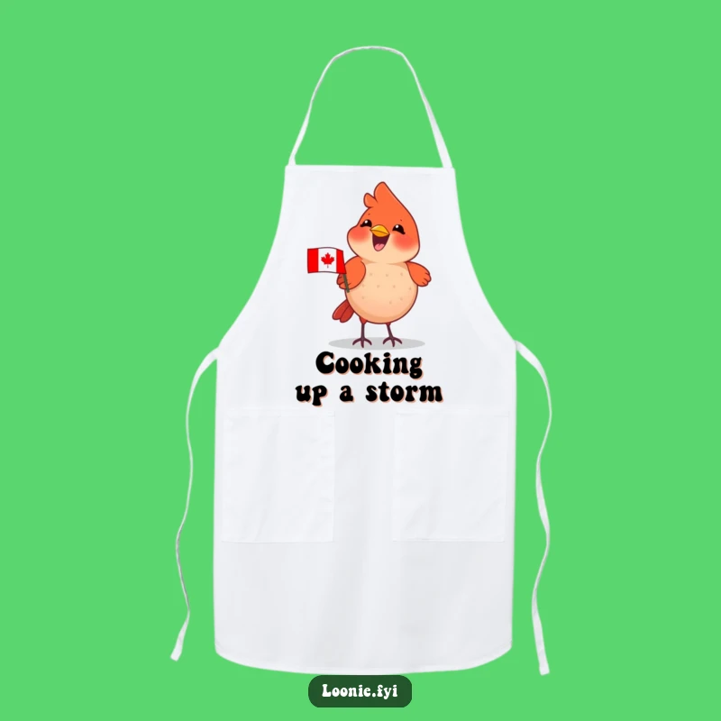 Funny Cardinal Flag Apron: Chef’s Patriotic Bird Kitchen Wear, Perfect Funny Gift