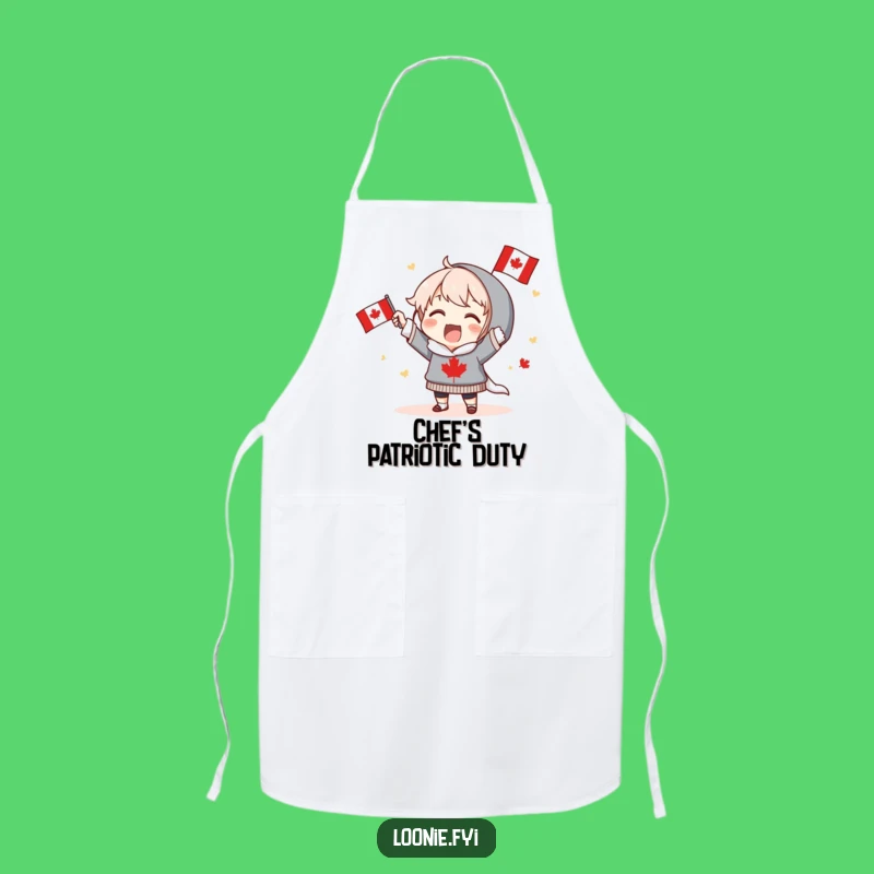 Funny Canadian Cheer Apron: Excited Patriot's Kitchen Fun - Unique Cooking Gift