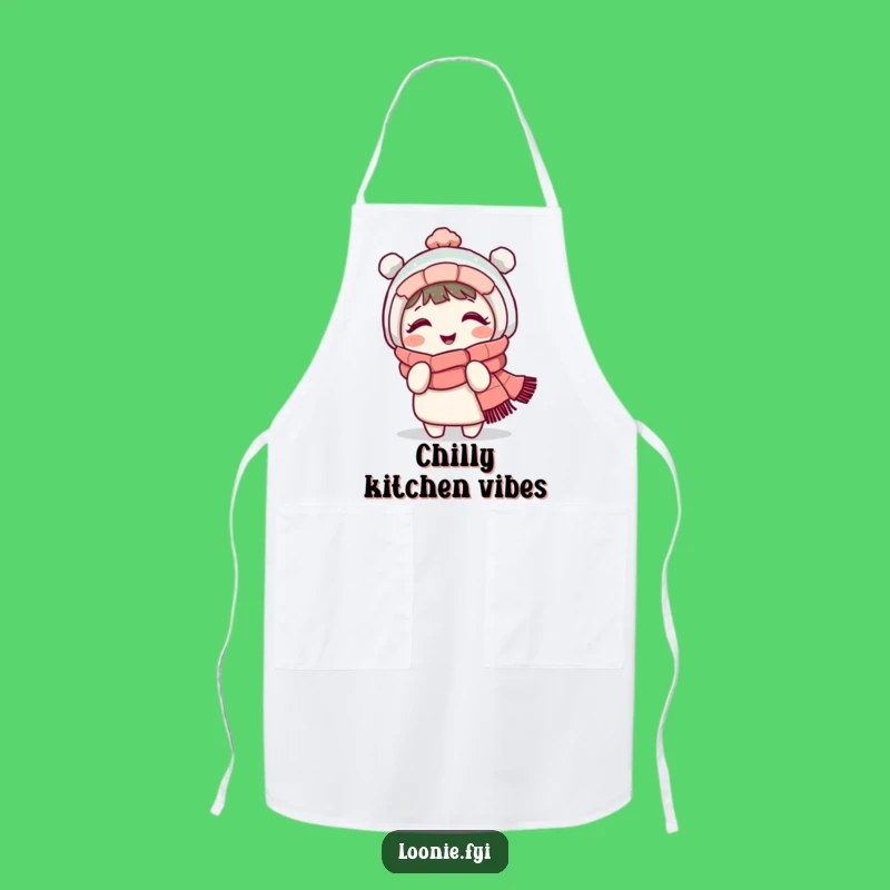 Funny Giggling Winter Scarf Character Apron - Kitchen Laughs!
