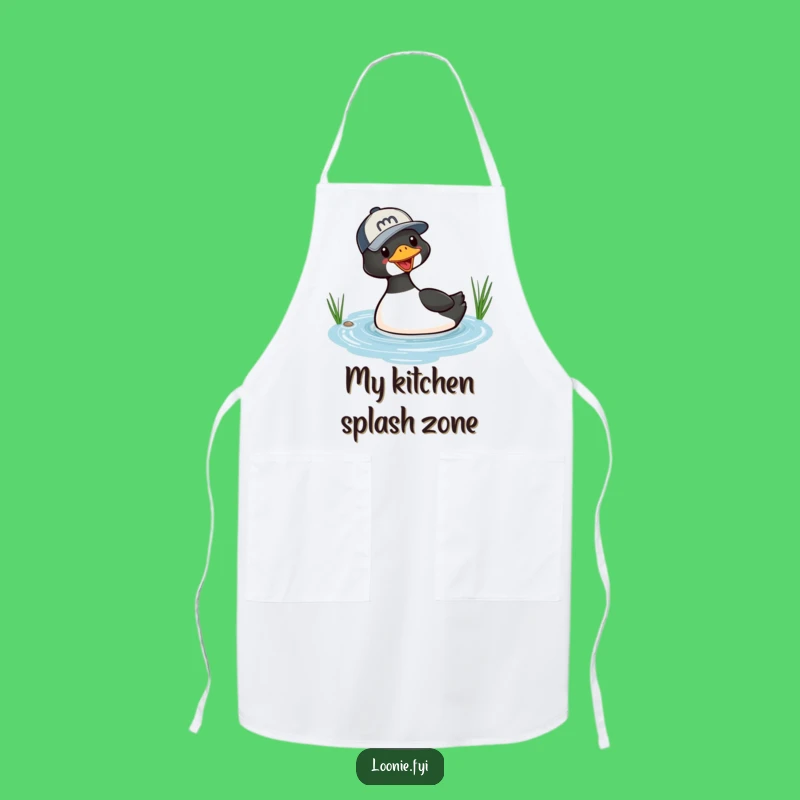Funny Loon Diving Baseball Cap Apron - Splashy Kitchen Humor Gift