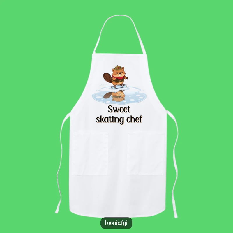 Funny Mountie Beaver Apron: Chef's Syrup-Skating Beaver Kitchen Wear - Practical Funny Gift!