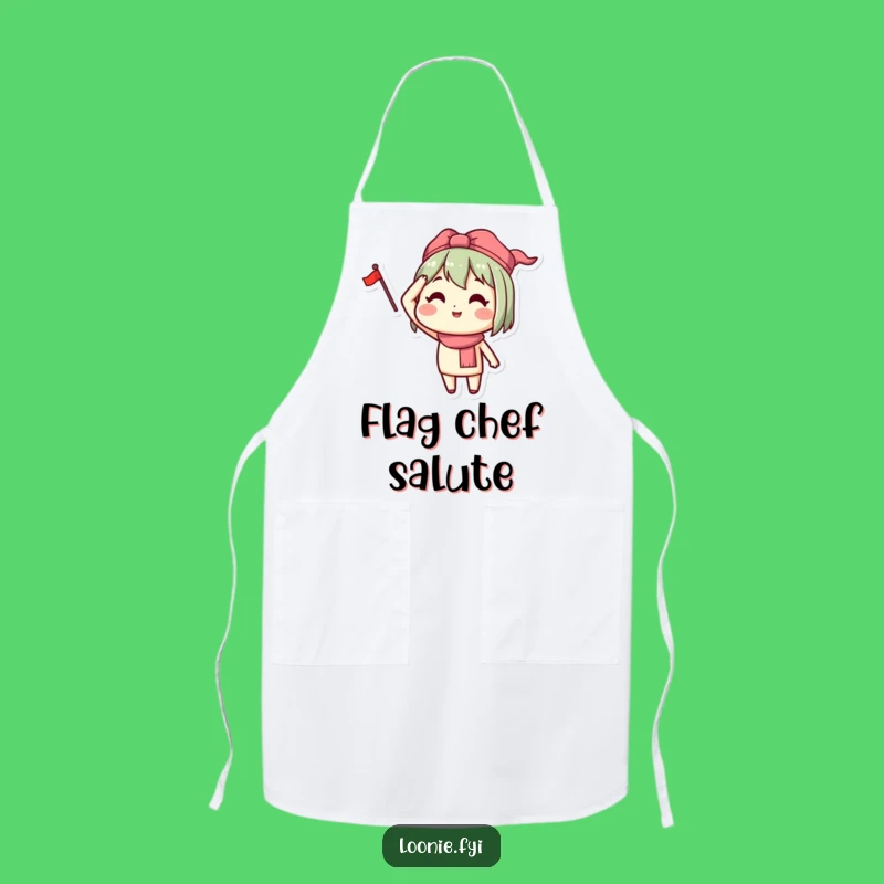 Funny Saluting Character Apron - Kitchen Patriotism Fun Gift