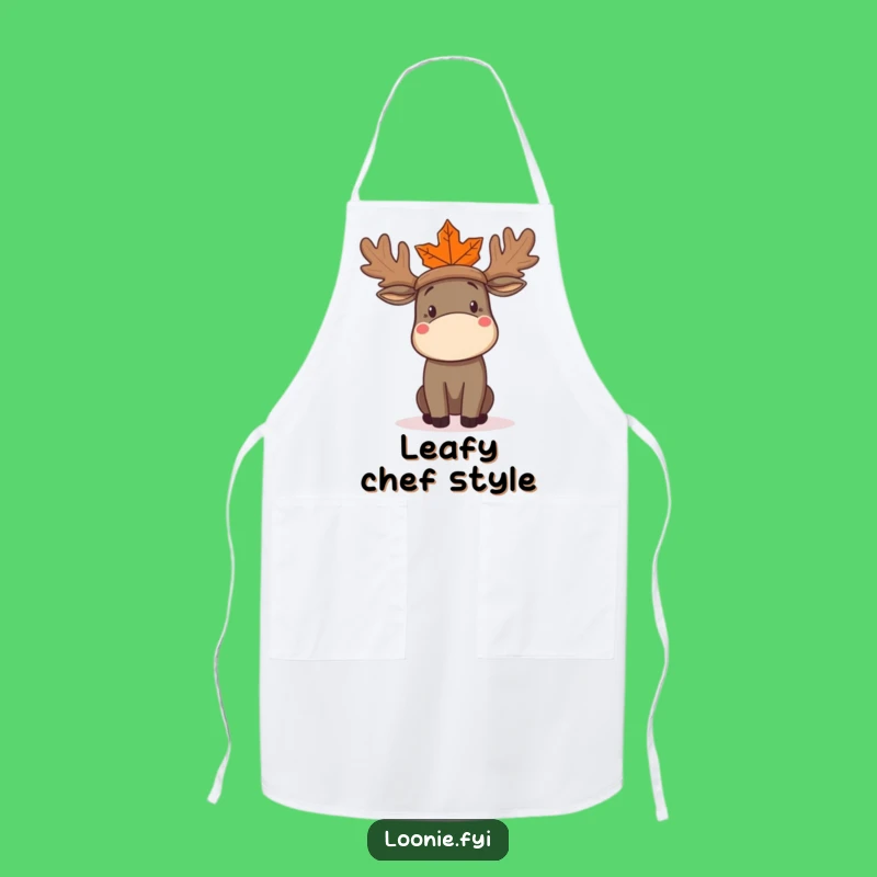 Funny Moose Hat Apron: Chef's Maple Leaf Moose Kitchen Wear - Practical Funny Gift!