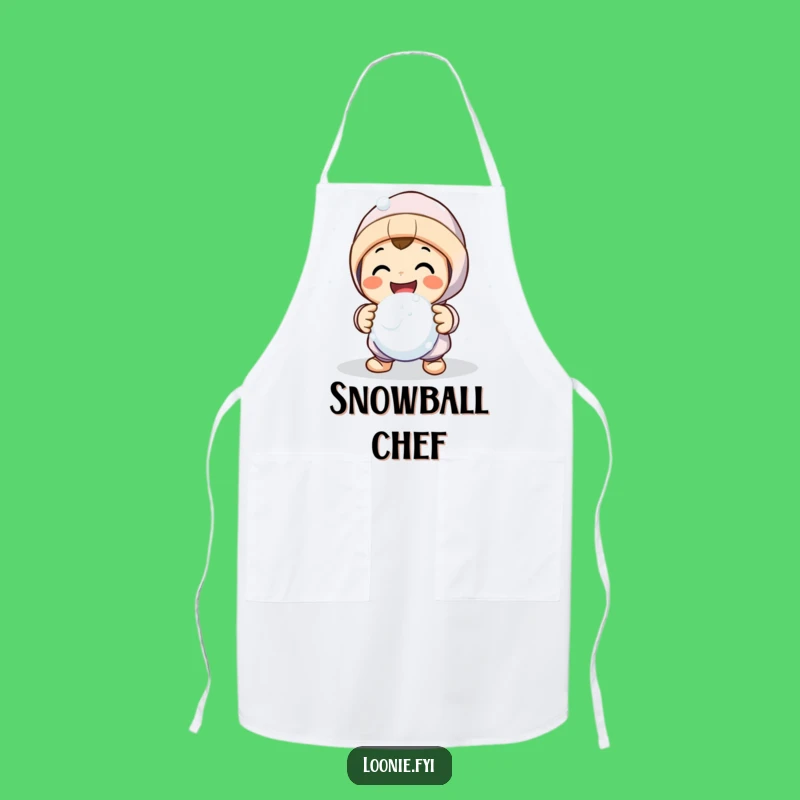 Funny Snowball Fight Character Apron - Kitchen Playful Fun Gift
