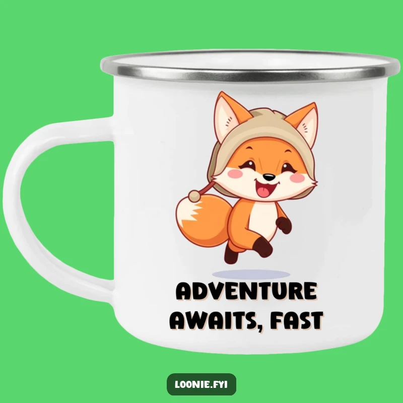 Funny Fox Trapper Hat Running Camping Mug - Adventure Fuel for Laughs