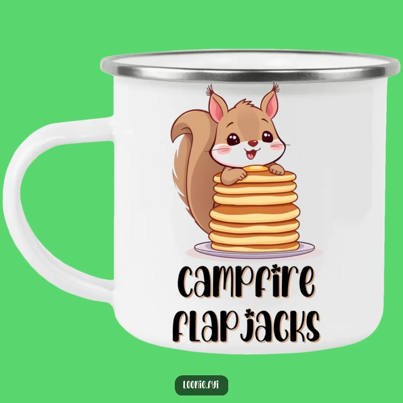 Funny Squirrel Pancake Camping Mug - Hilarious Outdoor Breakfast Gear