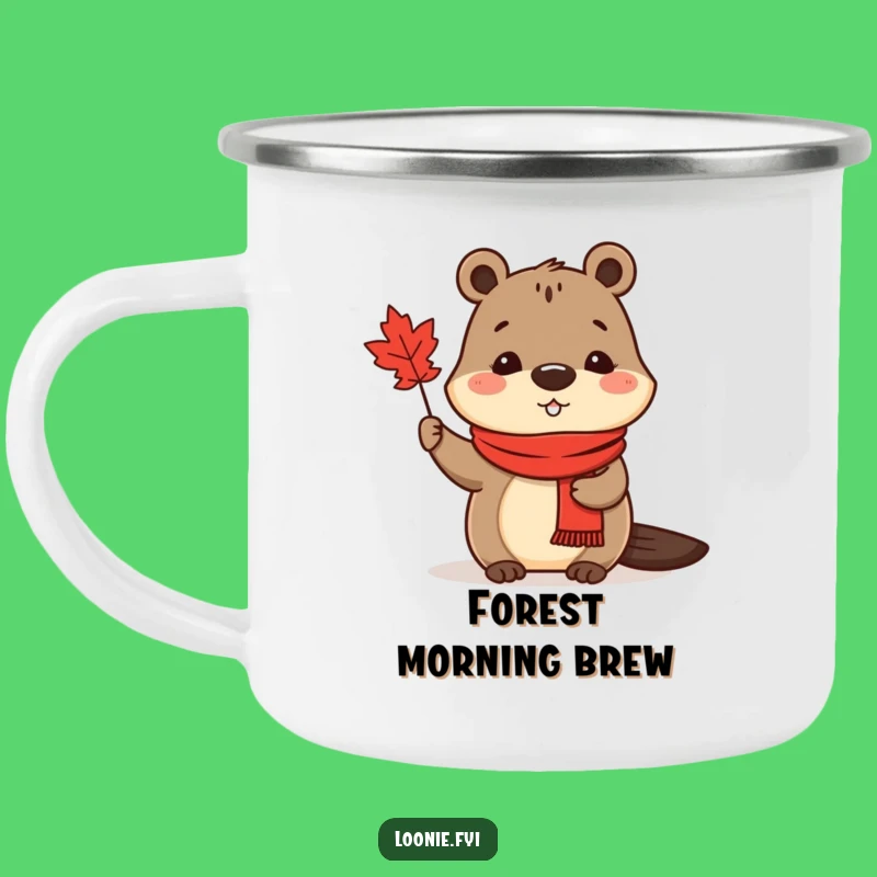Funny Beaver Maple Leaf Camping Mug: Adventure with Canadian charm