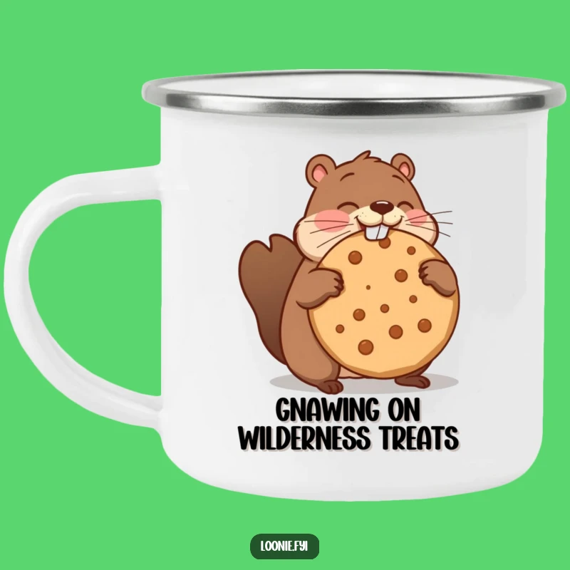 Funny Beaver Maple Cookie Camping Mug - Rugged & Hilarious Outdoor Gift