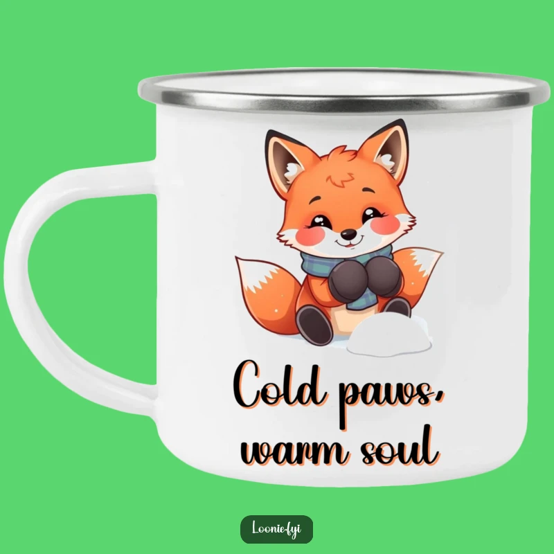 Funny Fox Mittens Camping Mug: Outdoor Fun, Great Funny Gift