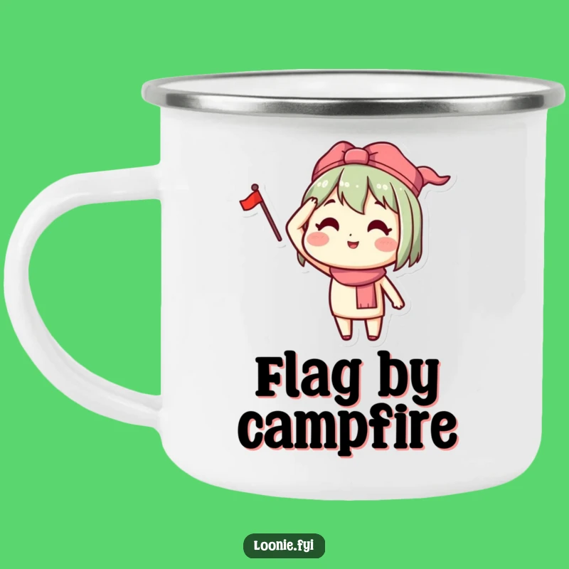 Funny Saluting Character Camping Mug - Patriotic Adventure Gift