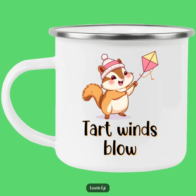 Funny Chipmunk Butter Tart Kite Camping Mug: Adventure & Sweetness!