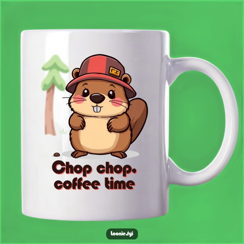 Funny Beaver Lumberjack Mug: Hardworking Character Chopping Wood, Perfect Funny Gift