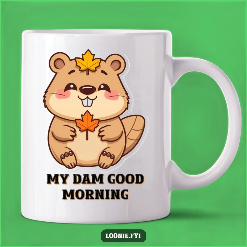 Funny Beaver Maple Leaf Mug: A Happy Canadian Friend Is A Perfect Funny Gift