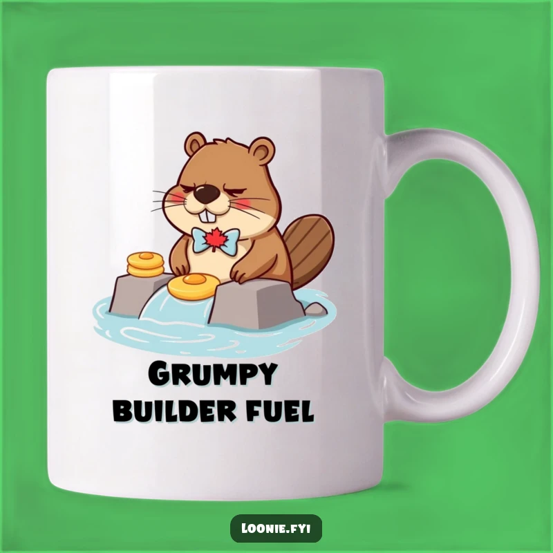 Funny Grumpy Beaver Pancake Dam Mug - Hilarious Canadian Treat Gift!
