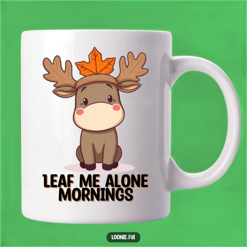 Funny Moose Hat Mug: Confused Moose with Maple Leaf Hat - Perfect Canadian Funny Gift!