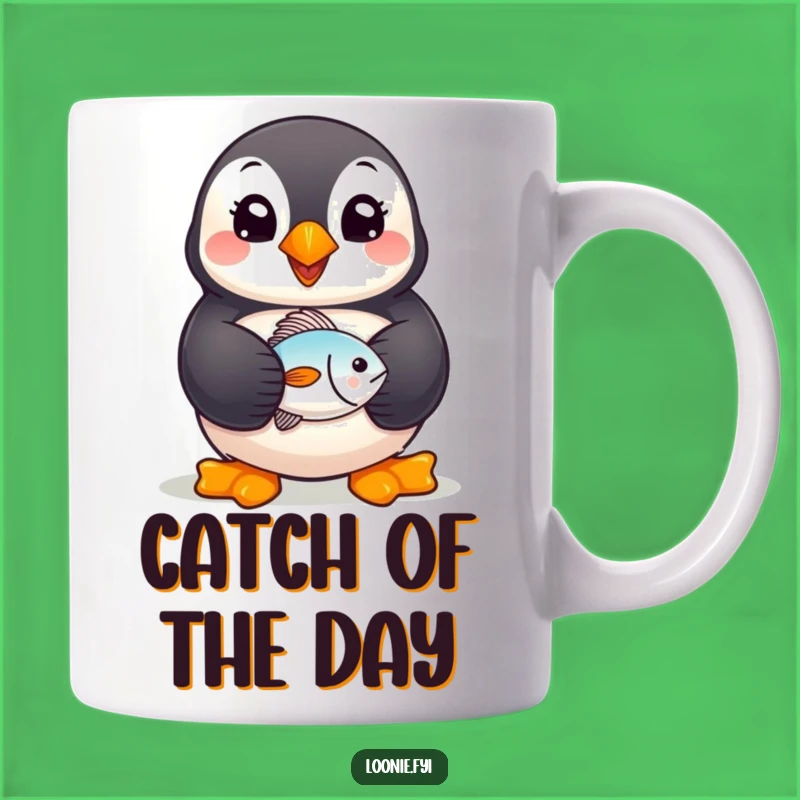 Funny Puffin Mug: Cheerful Fish-Holder, Perfect Humorous Gift for Bird Lovers