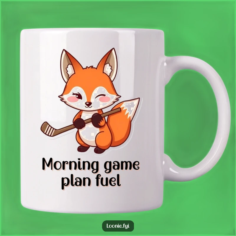 Funny Red Fox Hockey Mug: Playful Wink for a Perfect Gift