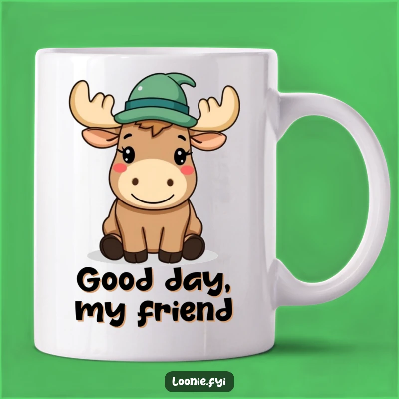 Funny Polite Moose Hat Mug: Gentlemanly charm and a delightful gift