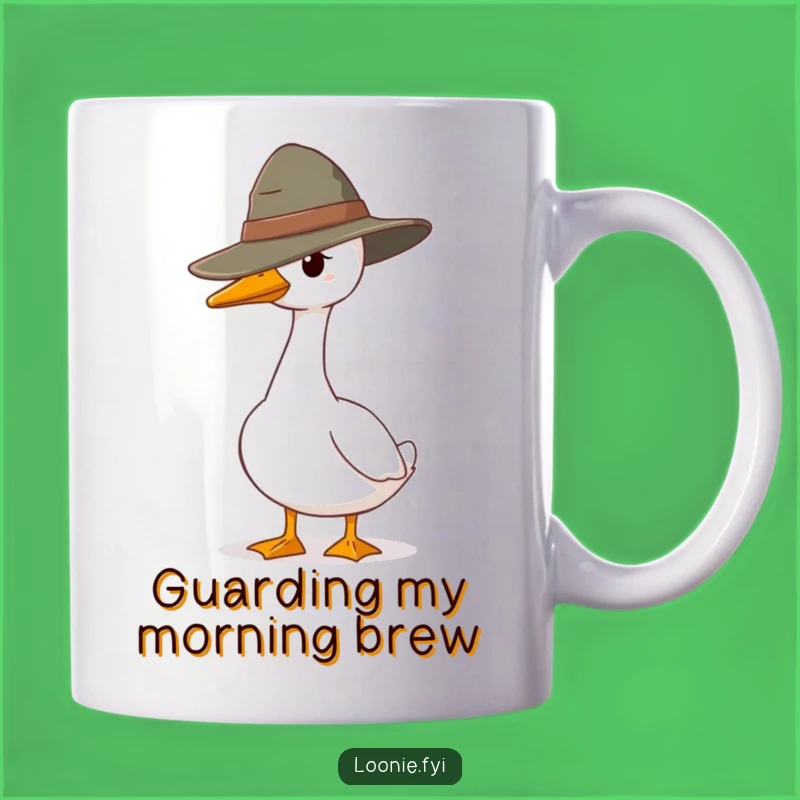 Funny Goose Ranger Mug: Vigilant Character Standing Guard, Perfect Funny Gift
