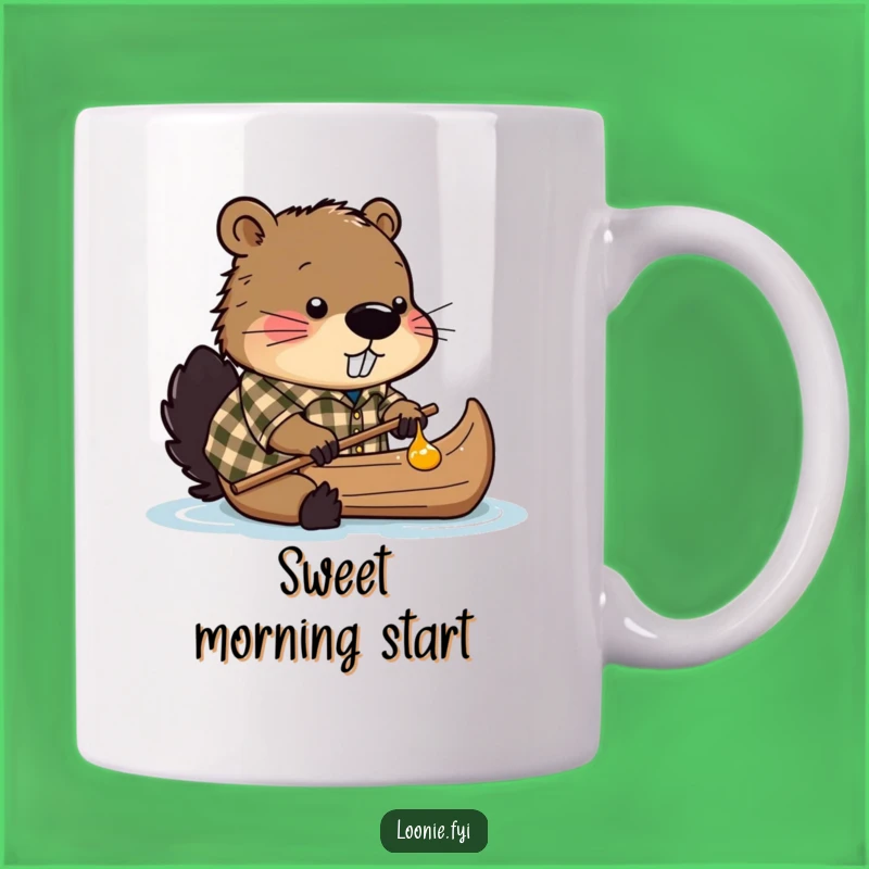 Funny Beaver Maple Syrup Canoe Mug: Hilarious Woodland Creature Gift
