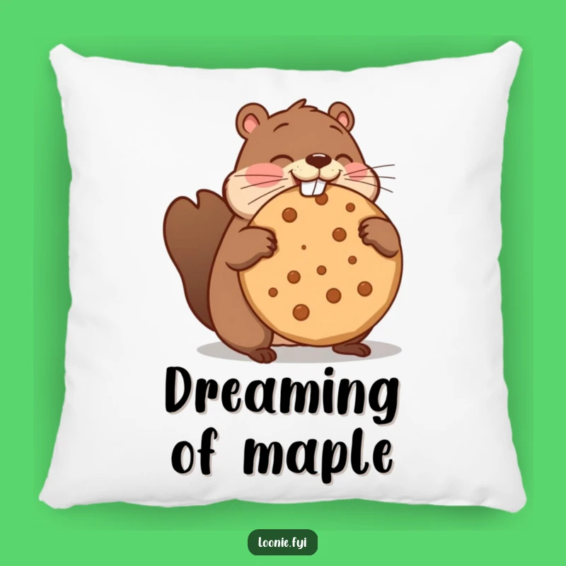 Funny Beaver Maple Cookie Pillow - Cozy & Hilarious Decor Accent