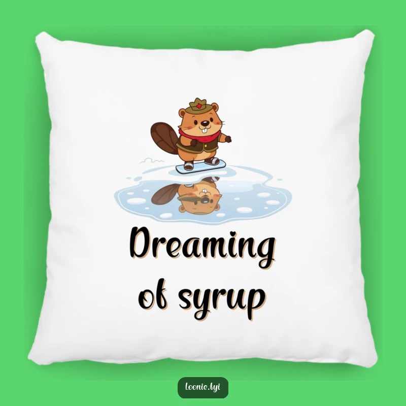Funny Mountie Beaver Pillow: Soft Syrup-Skating Beaver Cushion - Comfy Funny Gift!