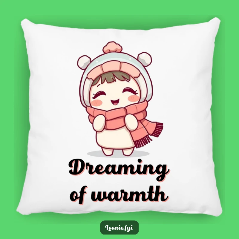 Funny Giggling Winter Scarf Character Pillow - Cozy Comedic Accent