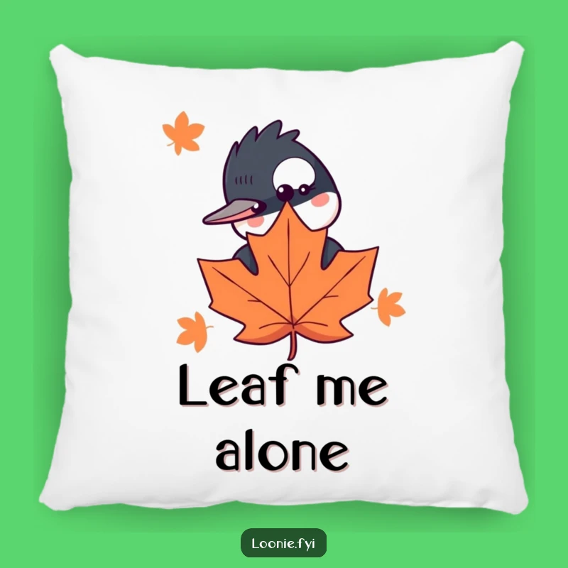 Funny Loon Maple Leaf Pillow - Cozy Cushion, Whimsical Nature Accent for Your Sofa