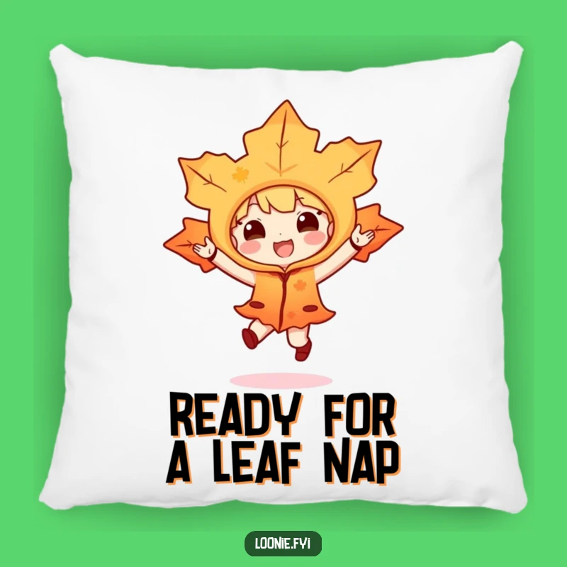 Funny Maple Leaf Pillow - Cozy Joyful Hop Character Accent Gift