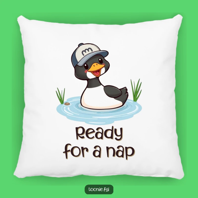 Funny Loon Diving Baseball Cap Pillow - Comfy & Quirky Decor Gift