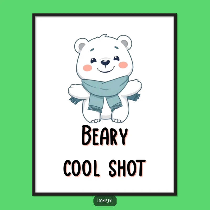Funny Polar Bear Grinning Digital Art: Instant Arctic Cheer