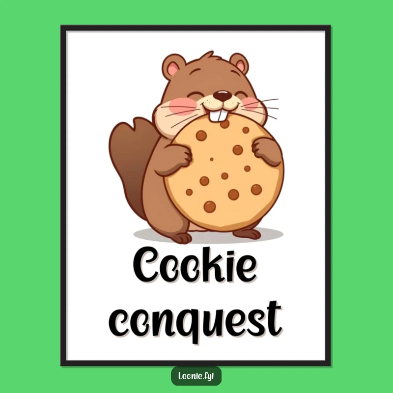 Funny Beaver Maple Cookie Digital Art - Hilarious Printable Wall Decor