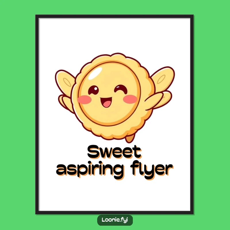 Funny Butter Tart Flying Digital Art - Instant Whimsy, Sweet Gift Option