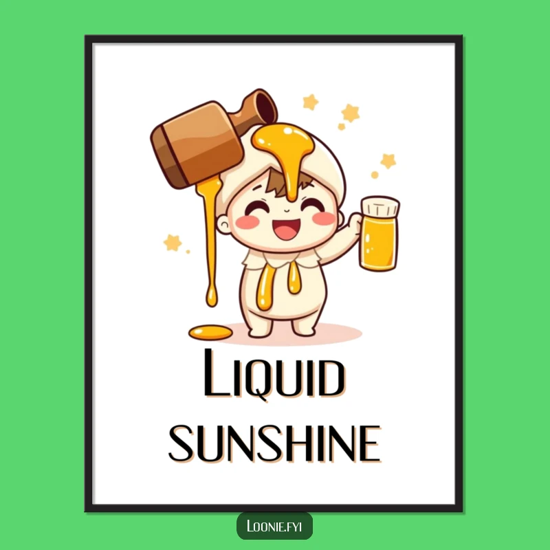 Funny Maple Syrup Digital Print: Cheerful Character's Pour Art