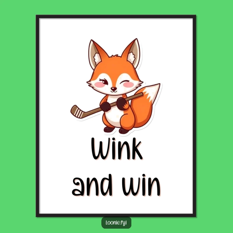 Funny Red Fox Digital Art: Playful Wink - Instant Funny Gift