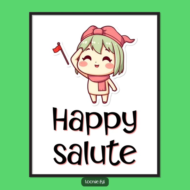 Funny Saluting Character Digital Art - Instant Patriotic Joy!