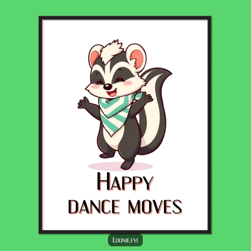 Funny Skunk Dance Art, Instant Download of Joyful Skunk Fun!