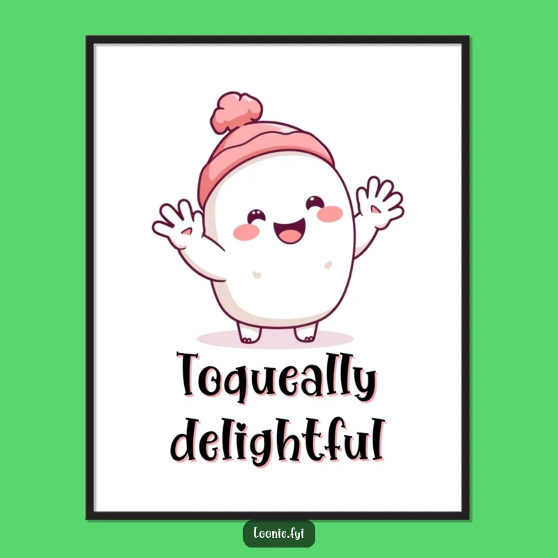 Funny Toque Digital Art: Happy Character's Cheerful Wave