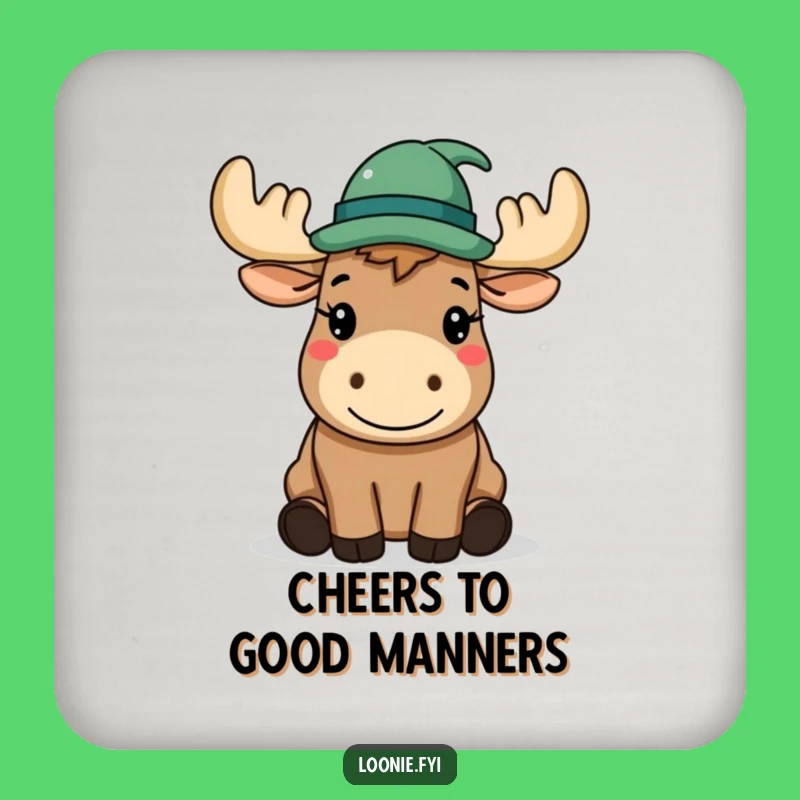 Funny Moose Hat Coaster: Protect surfaces with polite flair