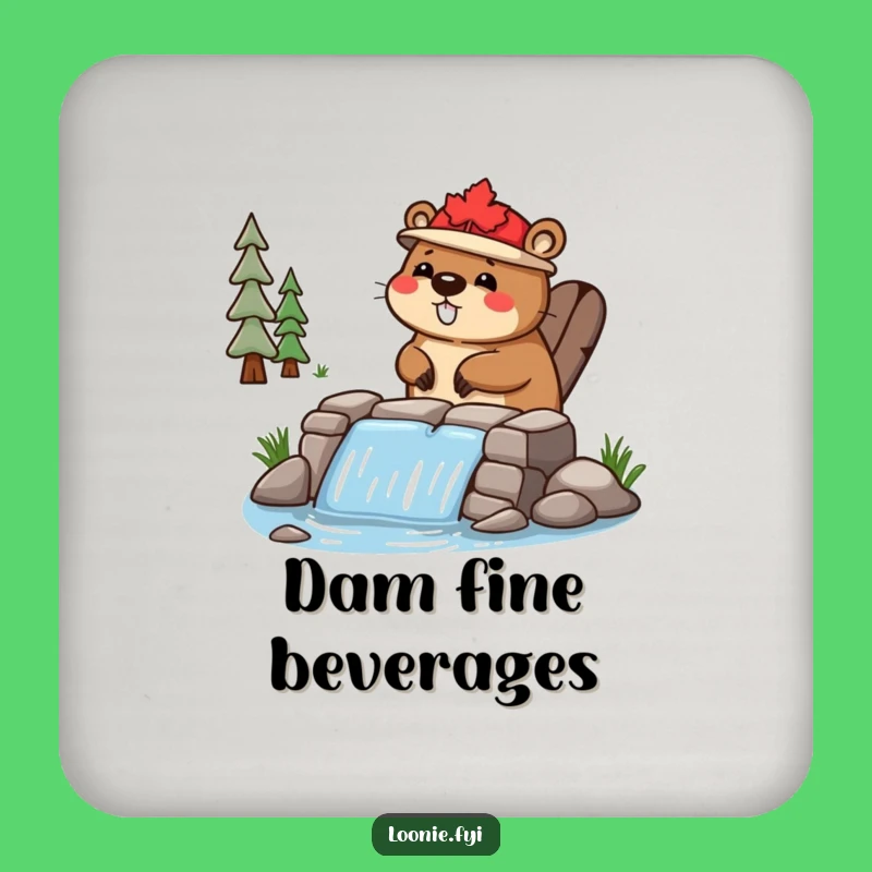 Funny Beaver Dam Coaster - Happy Builder Decor, Protect Surfaces, Funny Gift
