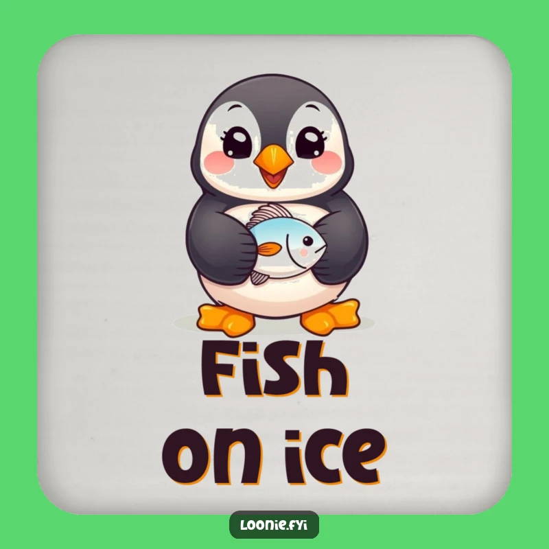 Funny Puffin Coaster: Cheerful Fish-Holder Protection, Humorous Gift for Tables