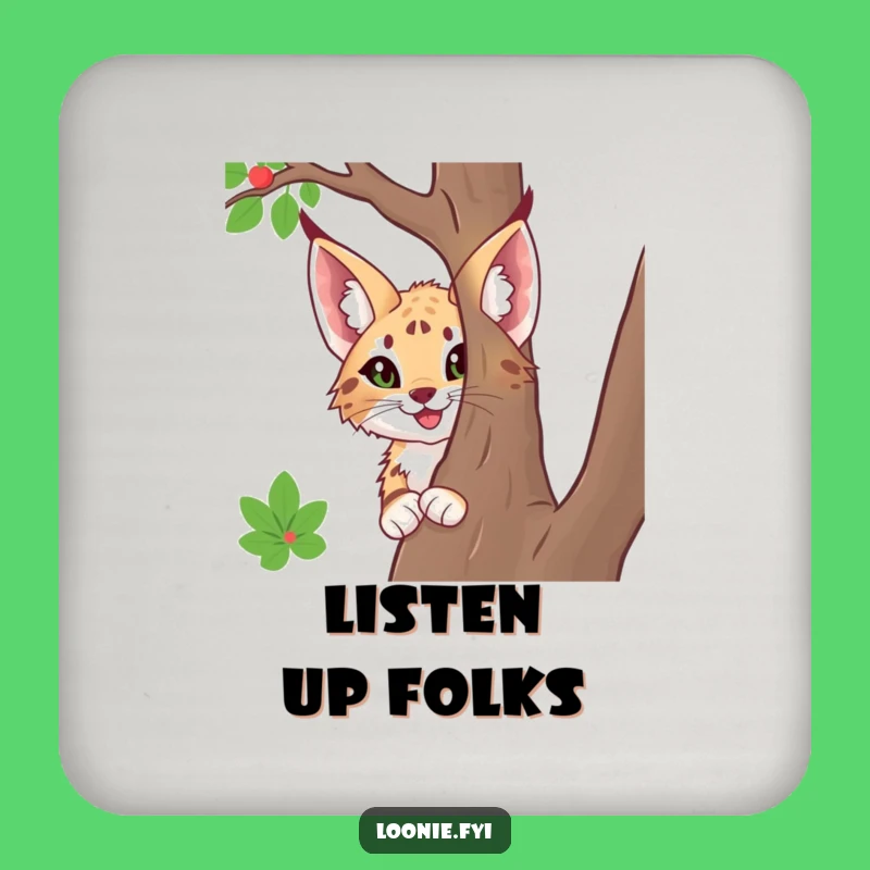 Funny Lynx Coasters, Protect Surfaces With Peek-a-Boo Charm!