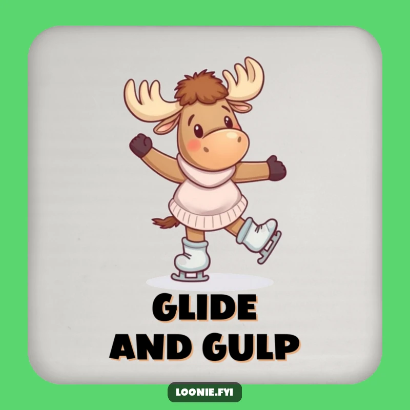 Funny Moose Skating Coasters: Protect with Playful Grace