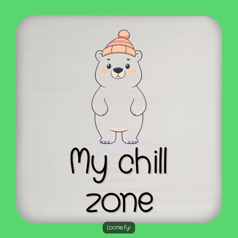 Funny Polar Bear Toque Coaster: Protect Surfaces with Arctic Humor Gift