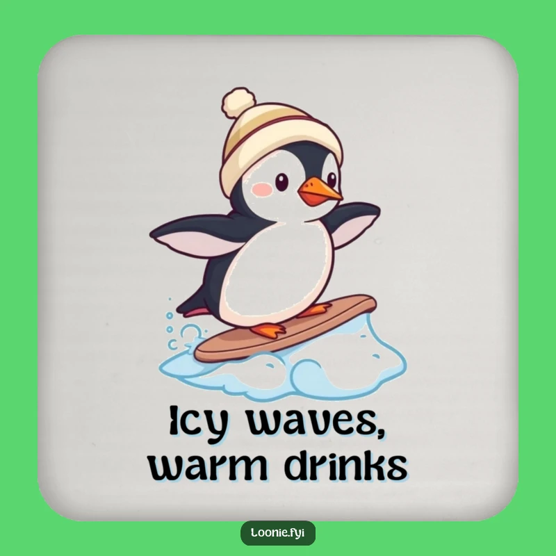 Funny Puffin Frozen Wave Coaster - Protect Surfaces with Arctic Style!