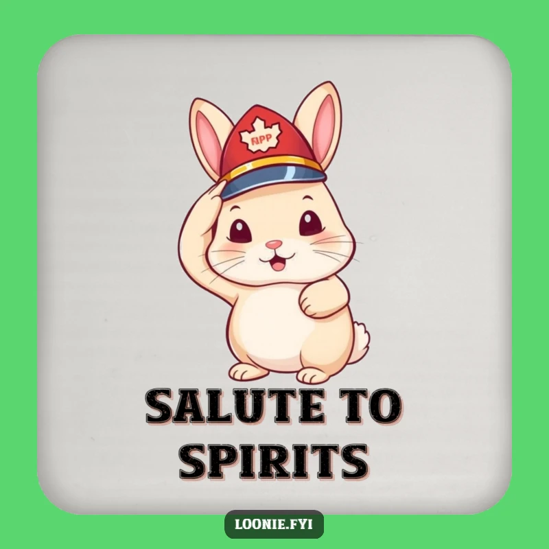 Funny Rabbit RCMP Coaster - Humorous & Cute Table Protector