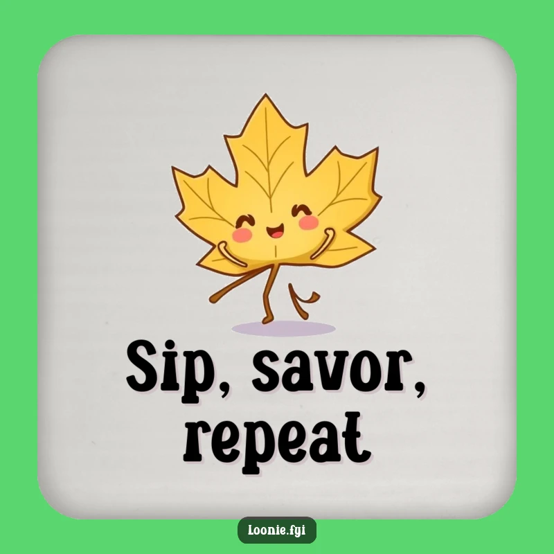 Funny Maple Leaf Coasters: Playful Character's Dancing Protection