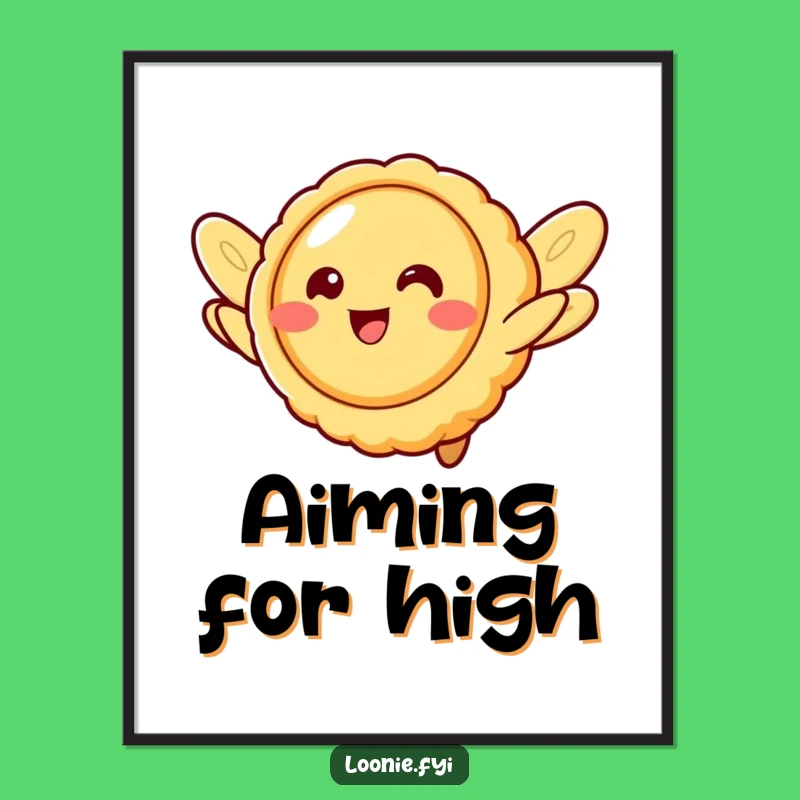 Funny Butter Tart Flying Poster - Whimsical Wall Art, Sweet Gift Idea